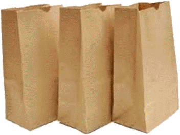Brown kraft SOS block-bottom paper bags